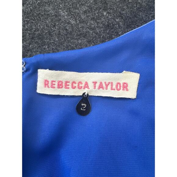 Rebecca Taylor Dress Seamed Drop Waist Fit and Flare Periwinkle Dress, Size 2 - Picture 6 of 8